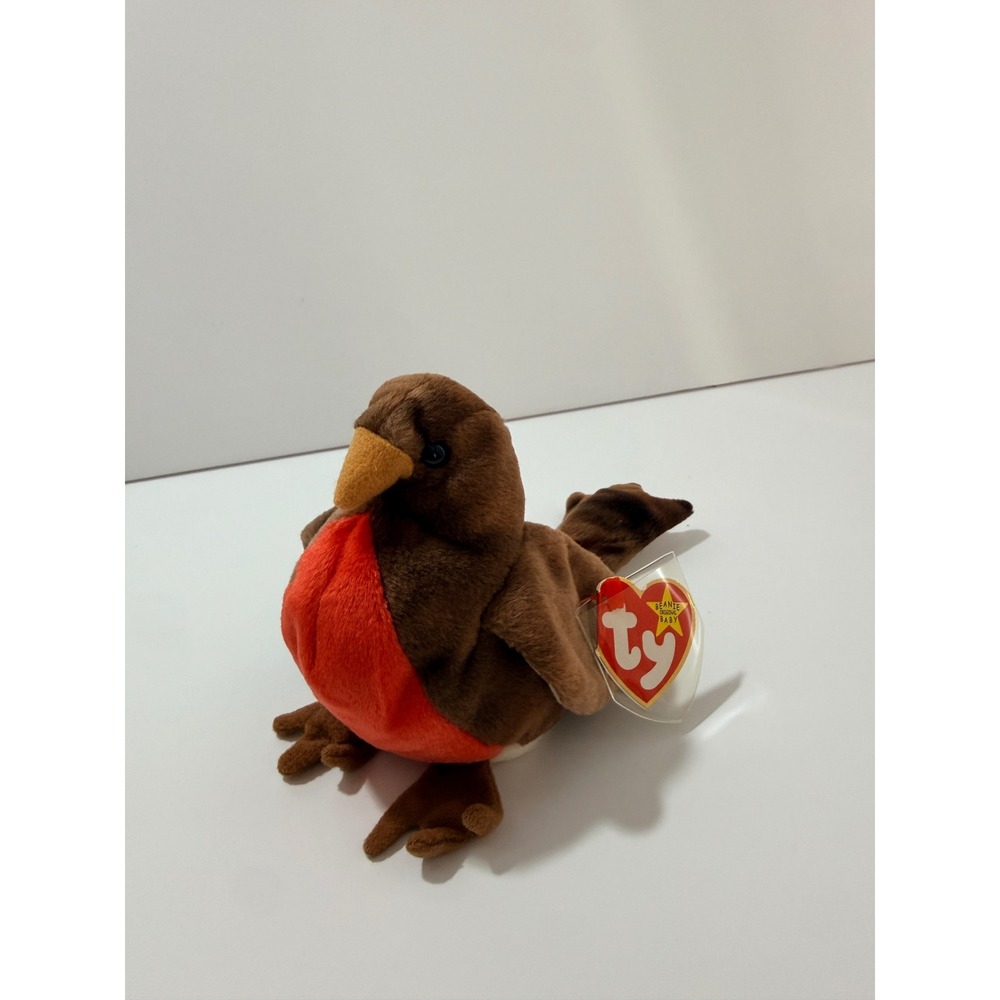 Ty Beanie Baby Early the Robin Plush OS Brown New 1997 Bird Collectible 4190